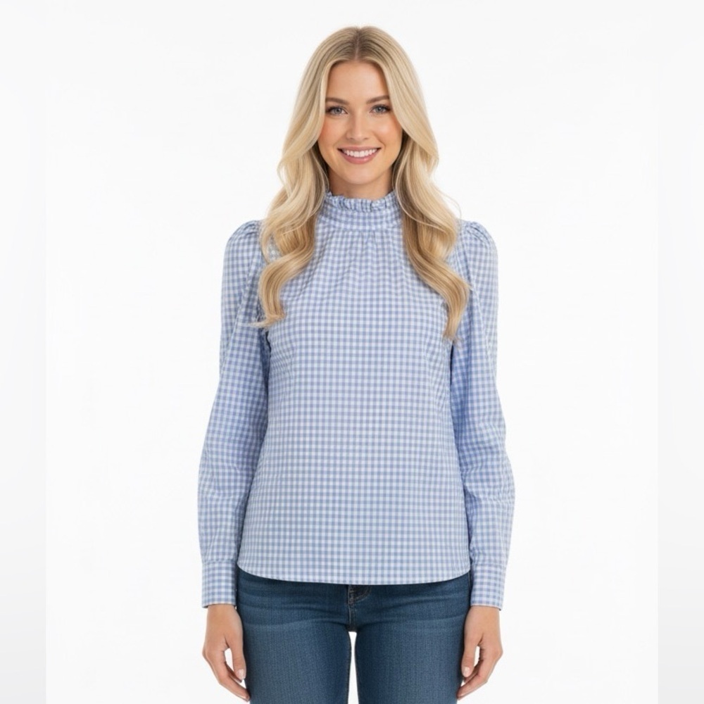 BB Dakota blue high neck top size medium